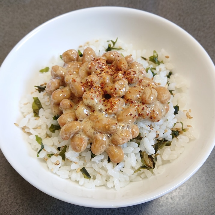 育毛☆納豆わかめご飯